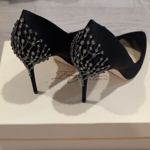 Vince Camuto Black Heels with Elegant Embellishments